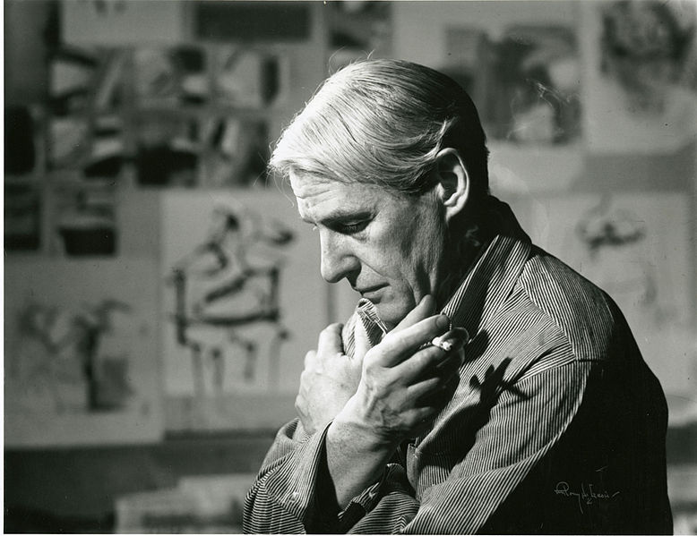 Figure 1.- Willem de Kooning in his workshop. (dp) Smithsonian Institution Archives. Image # SIA2011-2241.